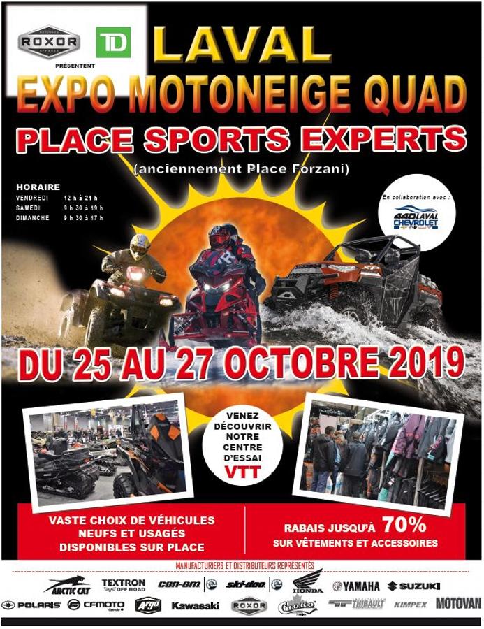 Venez nous visiter lors de l’Expo Motoneige Quad de Laval